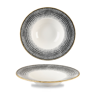 Homespun Charcoal Black Wide Rim Bowl 24cm